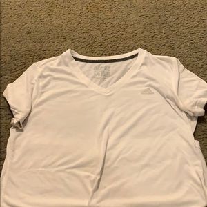 white adidas t